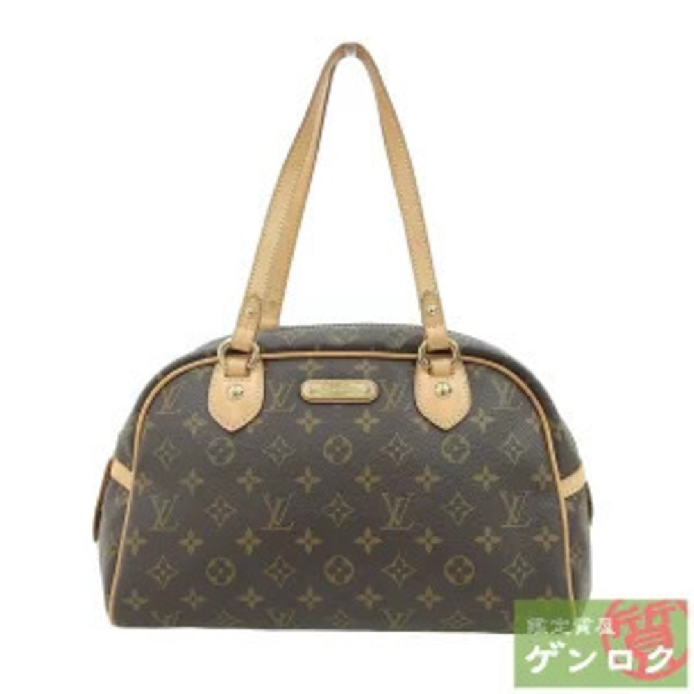 Louis Vuitton Monogram Montorgueil 2Way Shoulder Bag Canvas Leather Brown